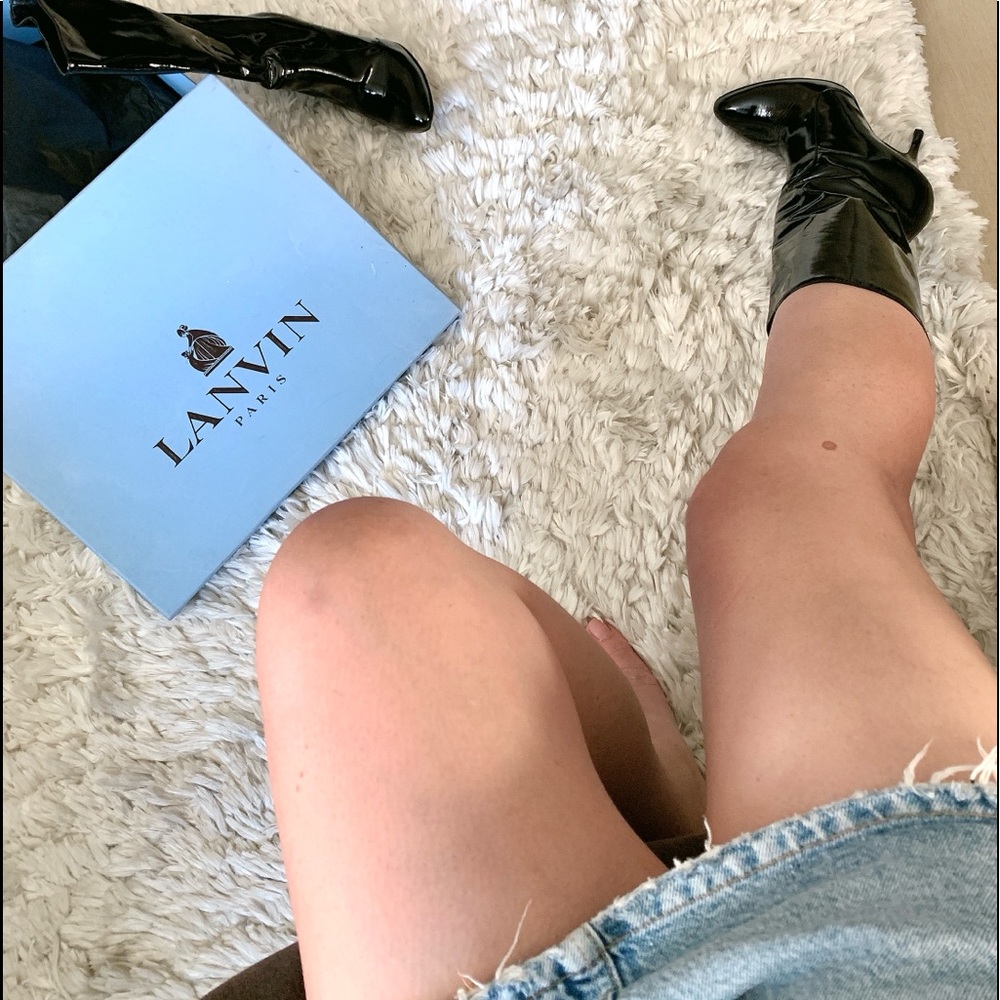💖✨Lanvin Paris💖Black Pattern Leather short boots - Picture 11 of 16